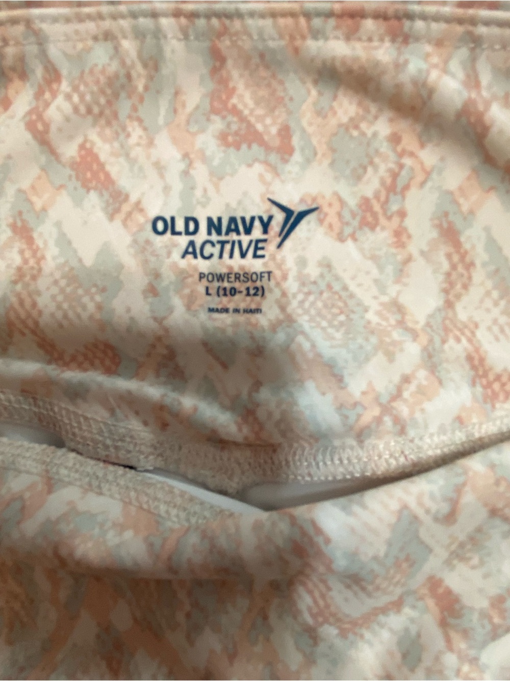 Old Navy Pink and Cream Patterned Active Leggings